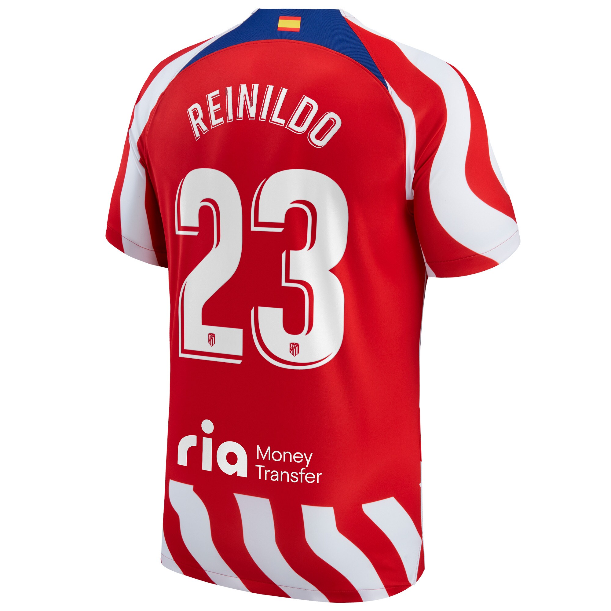 Atlético de Madrid Home Stadium Shirt 2022-23 with Reinildo 23 printing