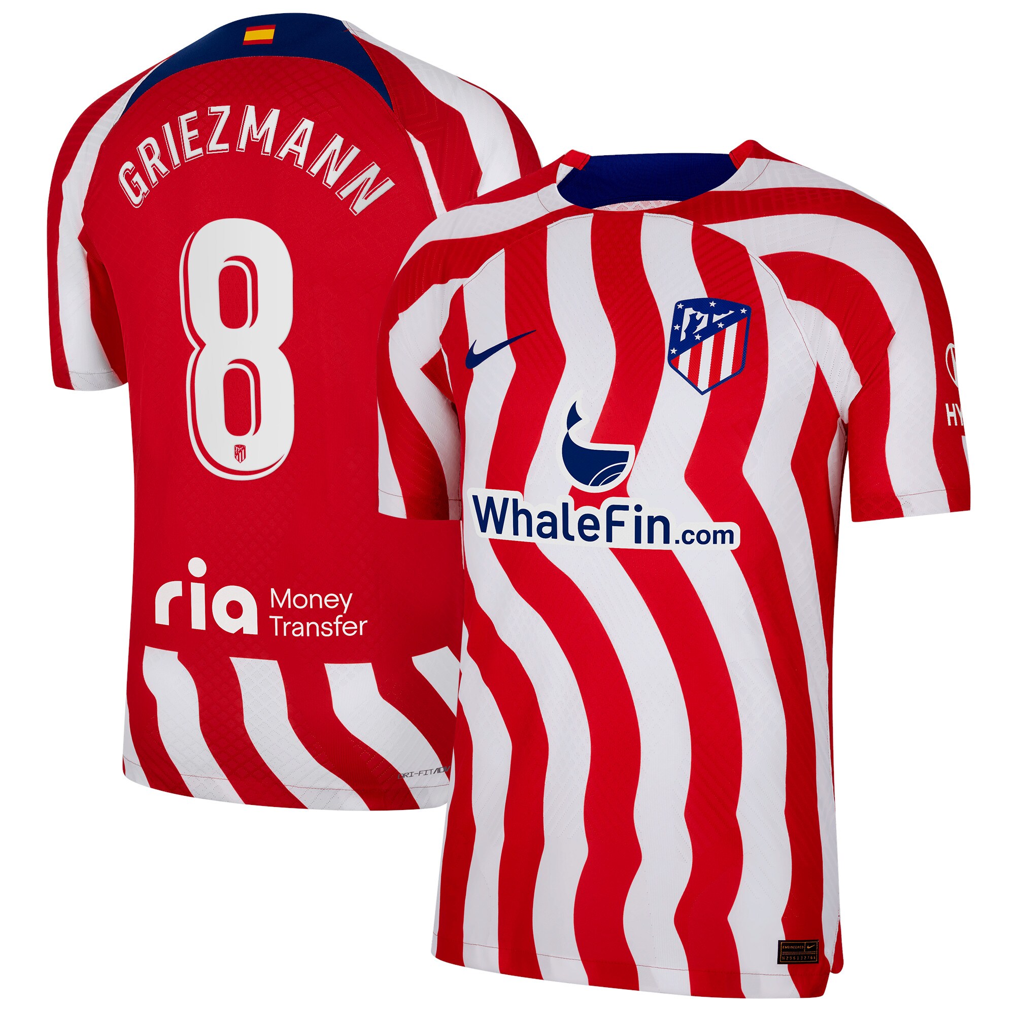Atlético de Madrid Home Vapor Match Shirt 2022-23 with Griezmann 8 printing