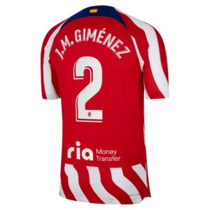Atlético de Madrid Home Vapor Match Shirt 2022-23 with J.M. Giménez 2 printing