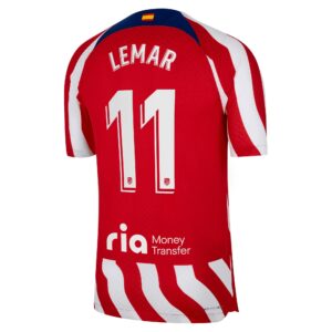 Atlético de Madrid Home Vapor Match Shirt 2022-23 with Lemar 11 printing