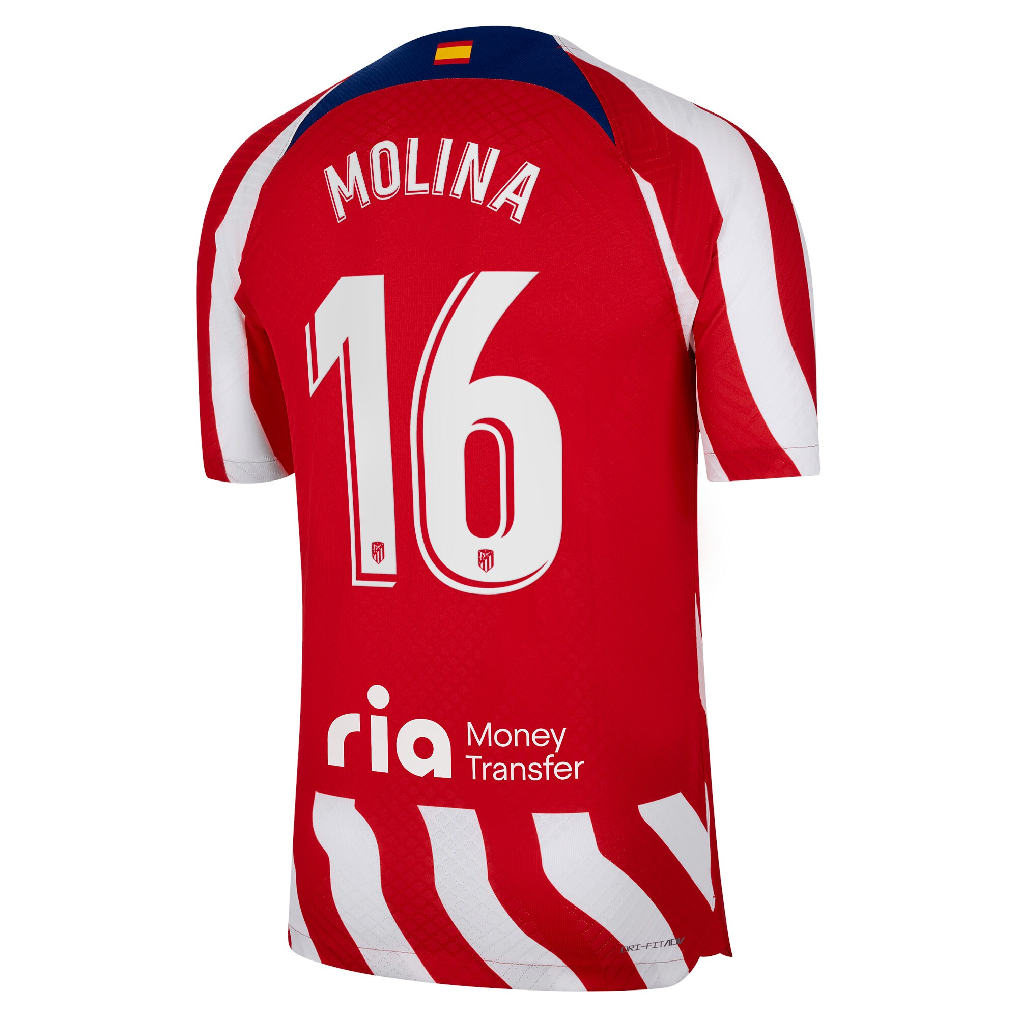 Atlético de Madrid Home Vapor Match Shirt 2022-23 with Molina 16 printing