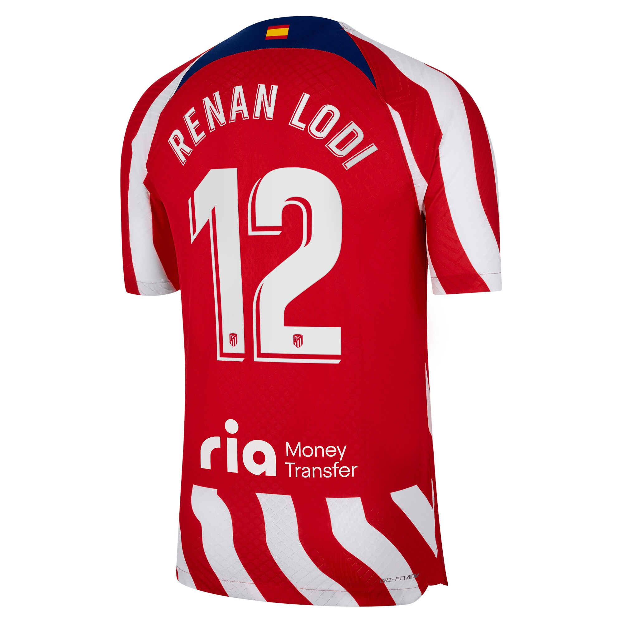 Atlético de Madrid Home Vapor Match Shirt 2022-23 with Renan Lodi 12 printing