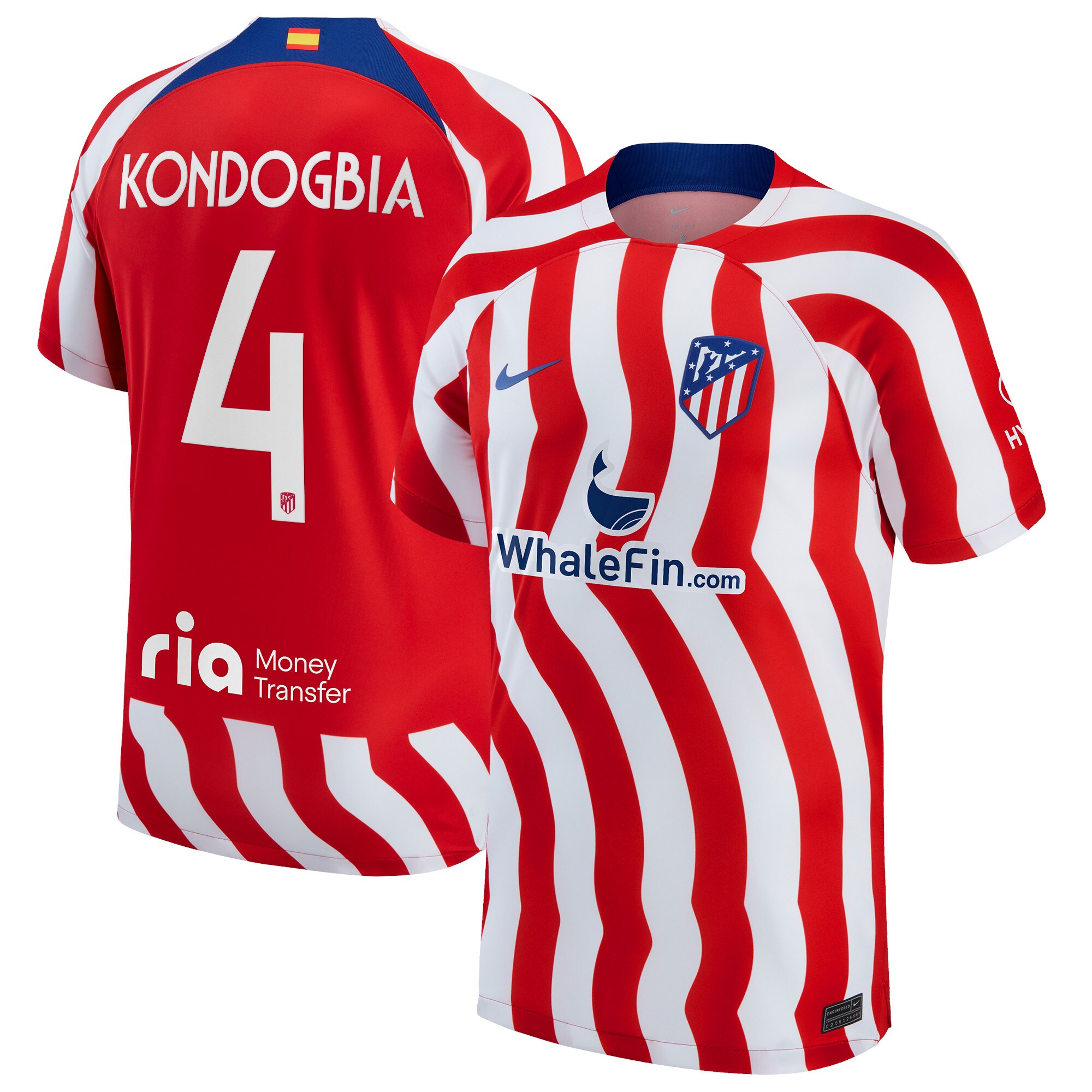 Atlético de Madrid Metropolitano Home Stadium Shirt 2022-23 with Kondogbia 4 printing