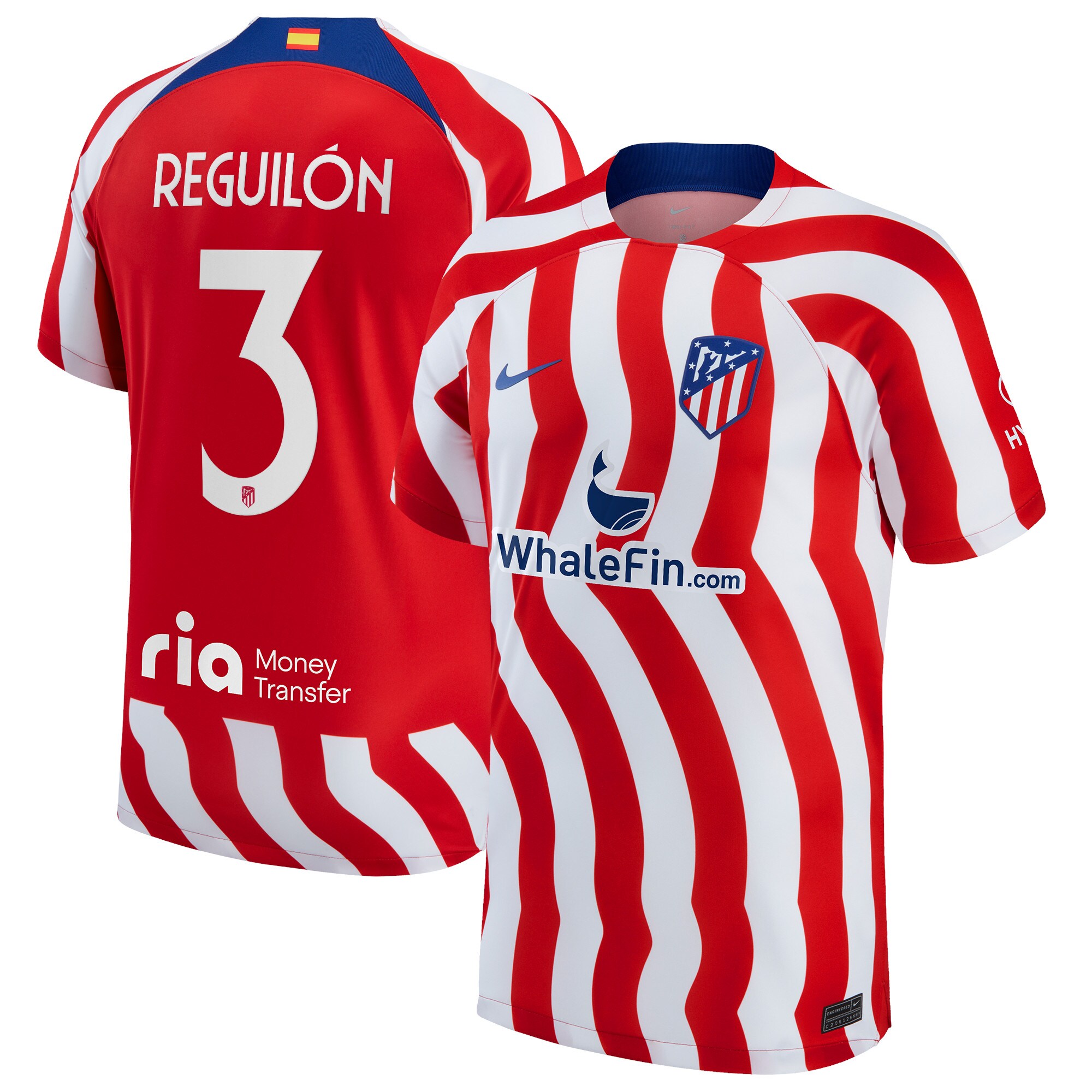 Atlético de Madrid Metropolitano Home Stadium Shirt 2022-23 with Reguilón 3 printing