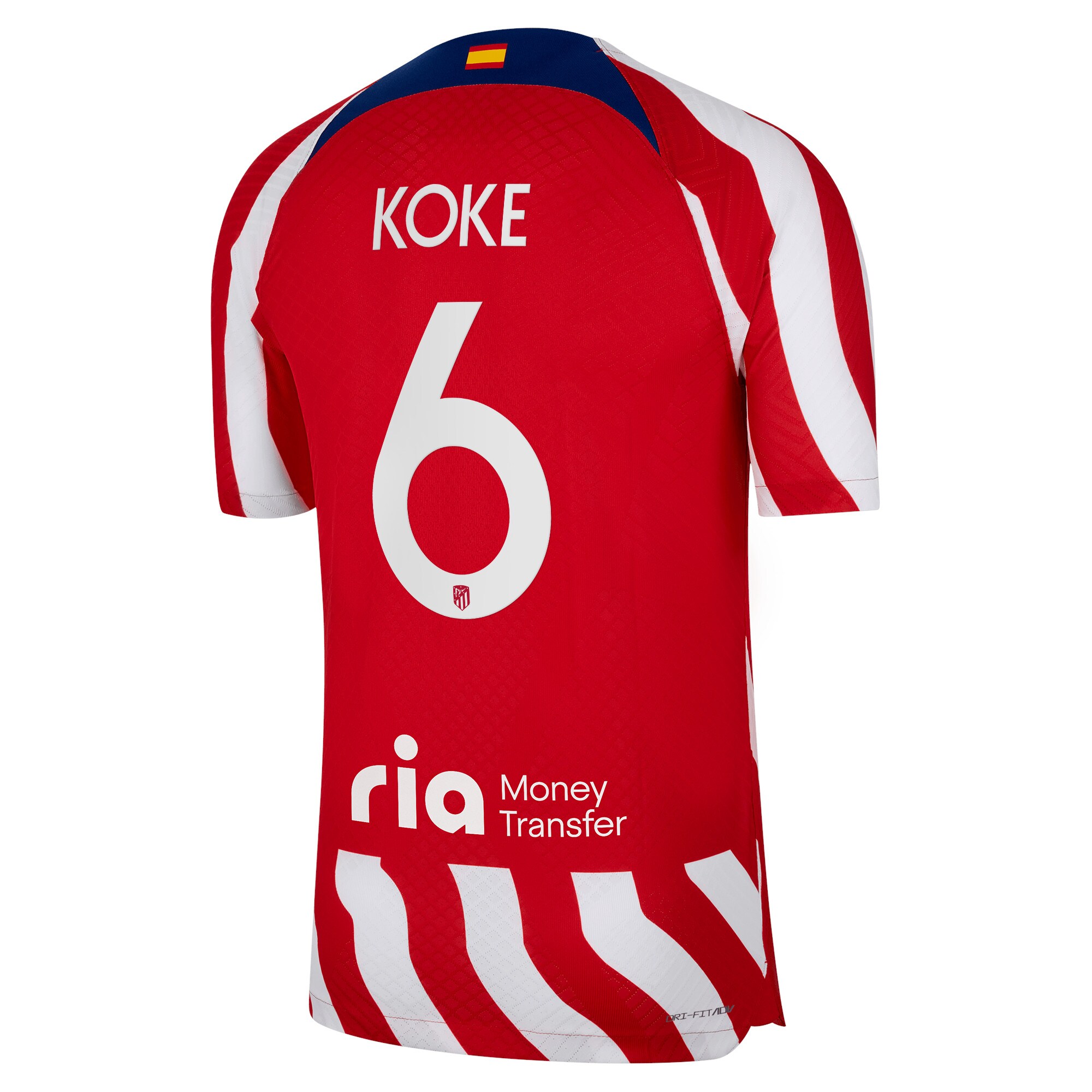 Atlético de Madrid Metropolitano Home Vapor Match Shirt 2022-23 with Koke 6 printing