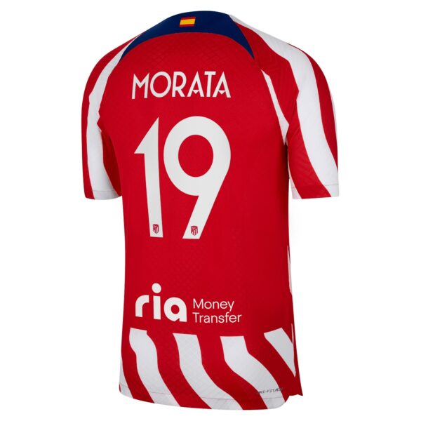 Atlético de Madrid Metropolitano Home Vapor Match Shirt 2022-23 with Morata 19 printing