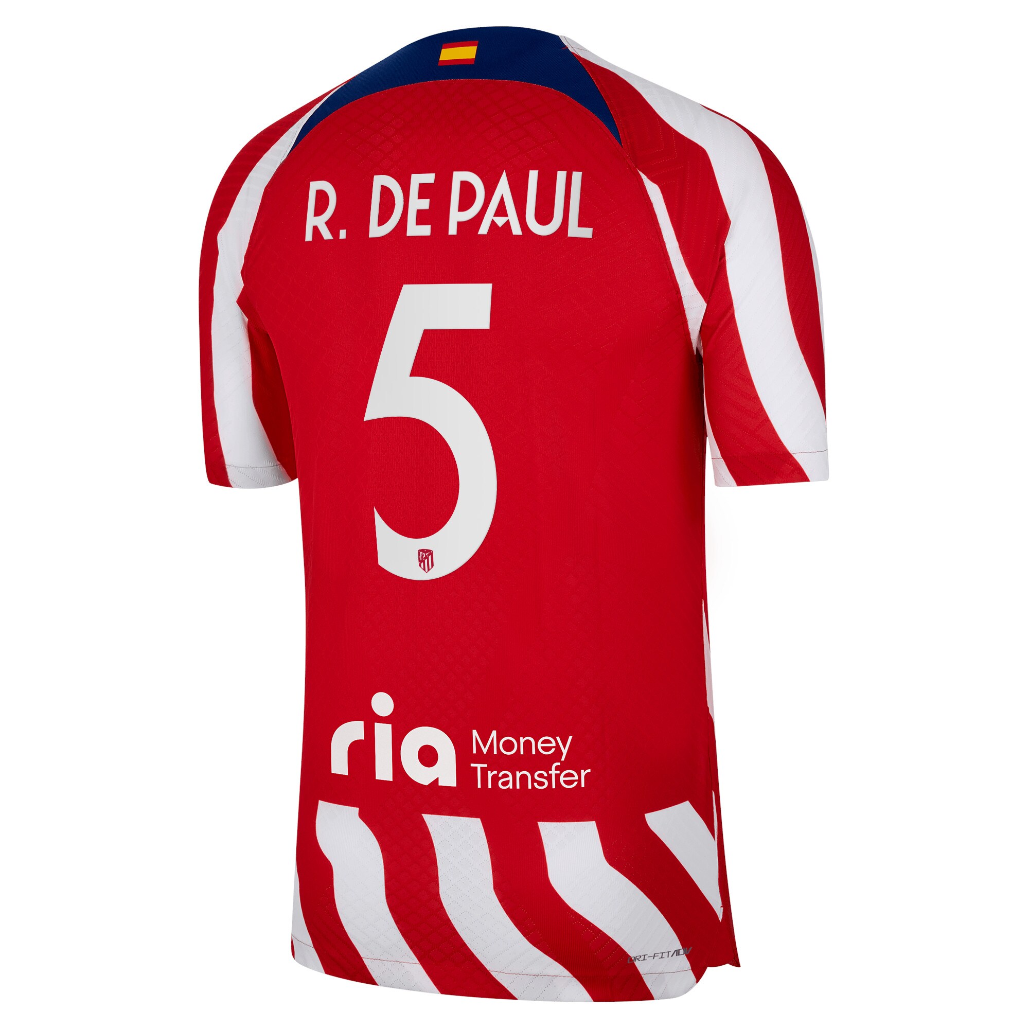 Atlético de Madrid Metropolitano Home Vapor Match Shirt 2022-23 with R. De Paul 5 printing