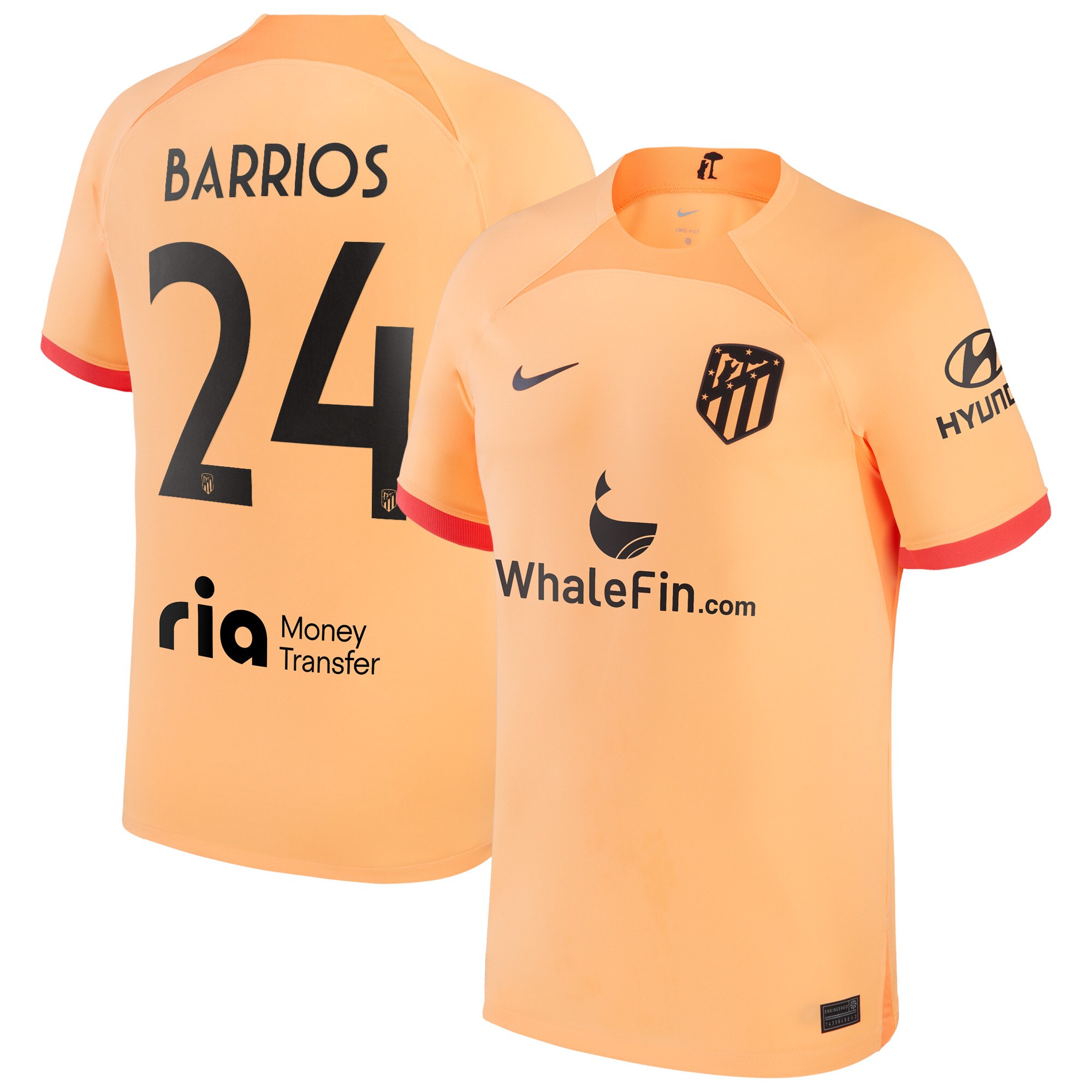 Atlético de Madrid Metropolitano Third Stadium Shirt 2022-23 with Barrios 24 printing