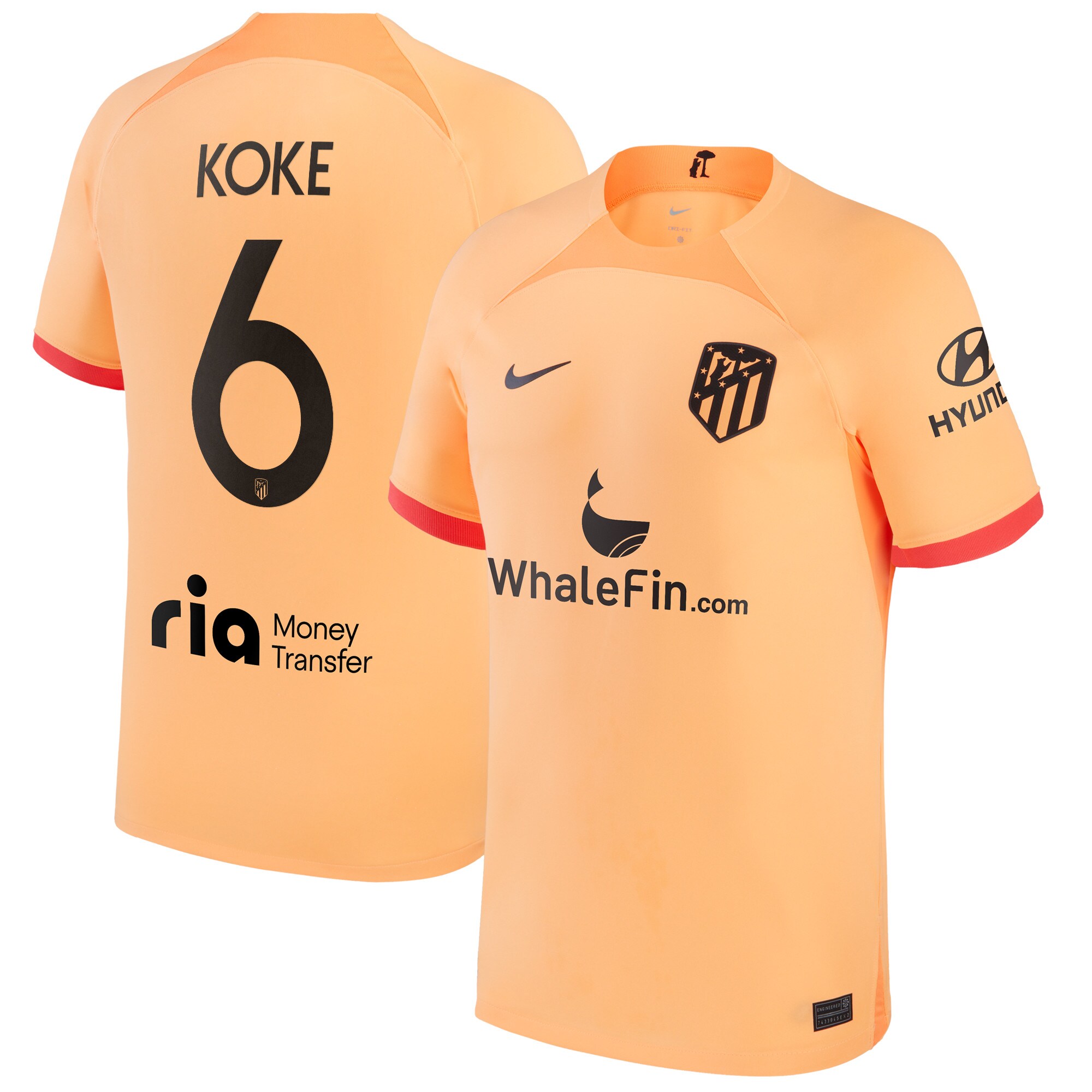 Atlético de Madrid Metropolitano Third Stadium Shirt 2022-23 with Koke 6 printing
