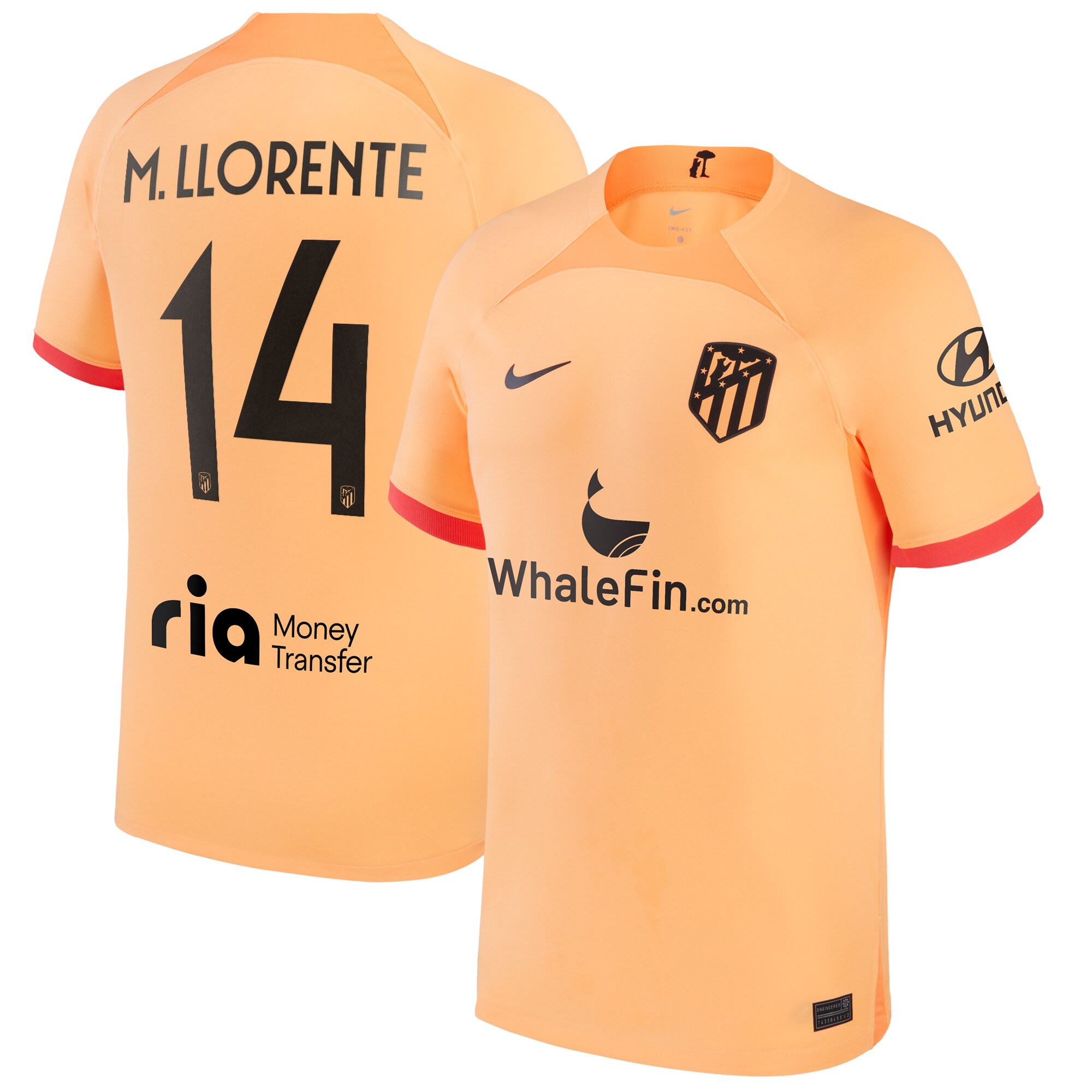 Atlético de Madrid Metropolitano Third Stadium Shirt 2022-23 with M. Llorente 14 printing