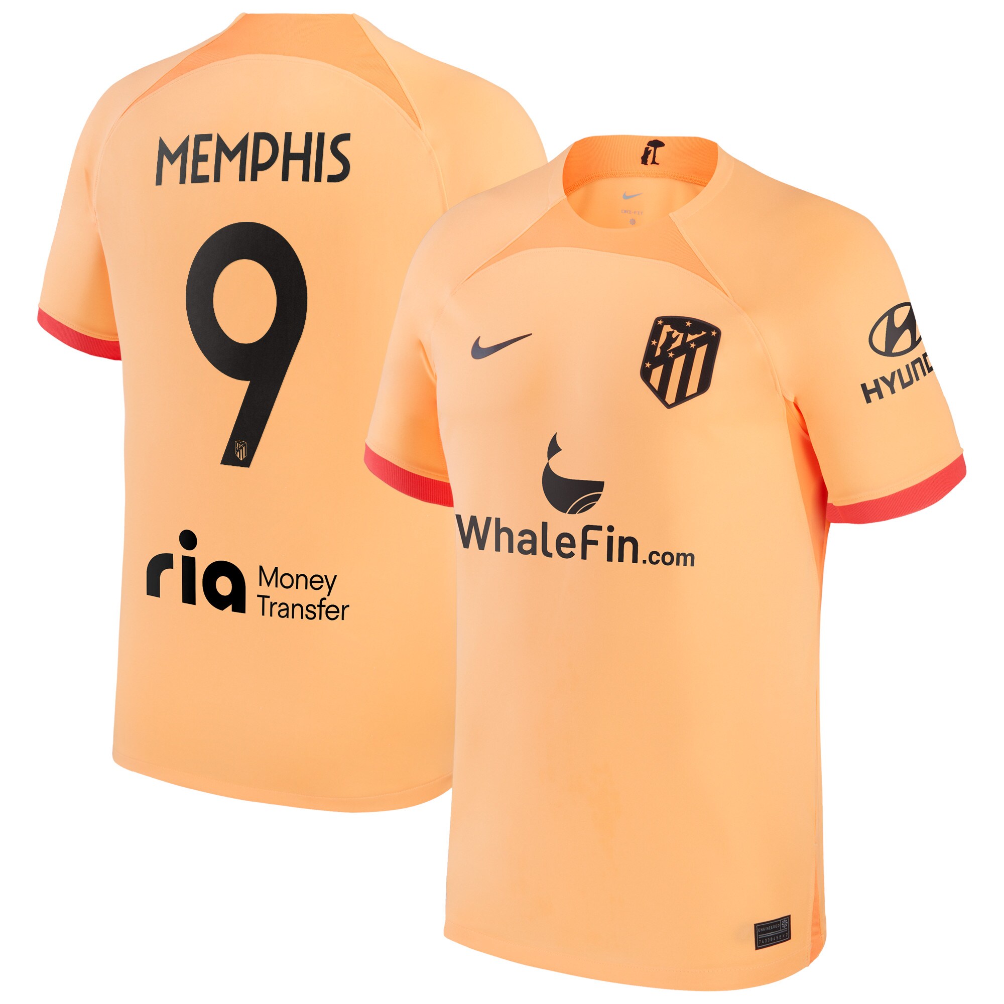 Atlético de Madrid Metropolitano Third Stadium Shirt 2022-23 with Memphis 9 printing