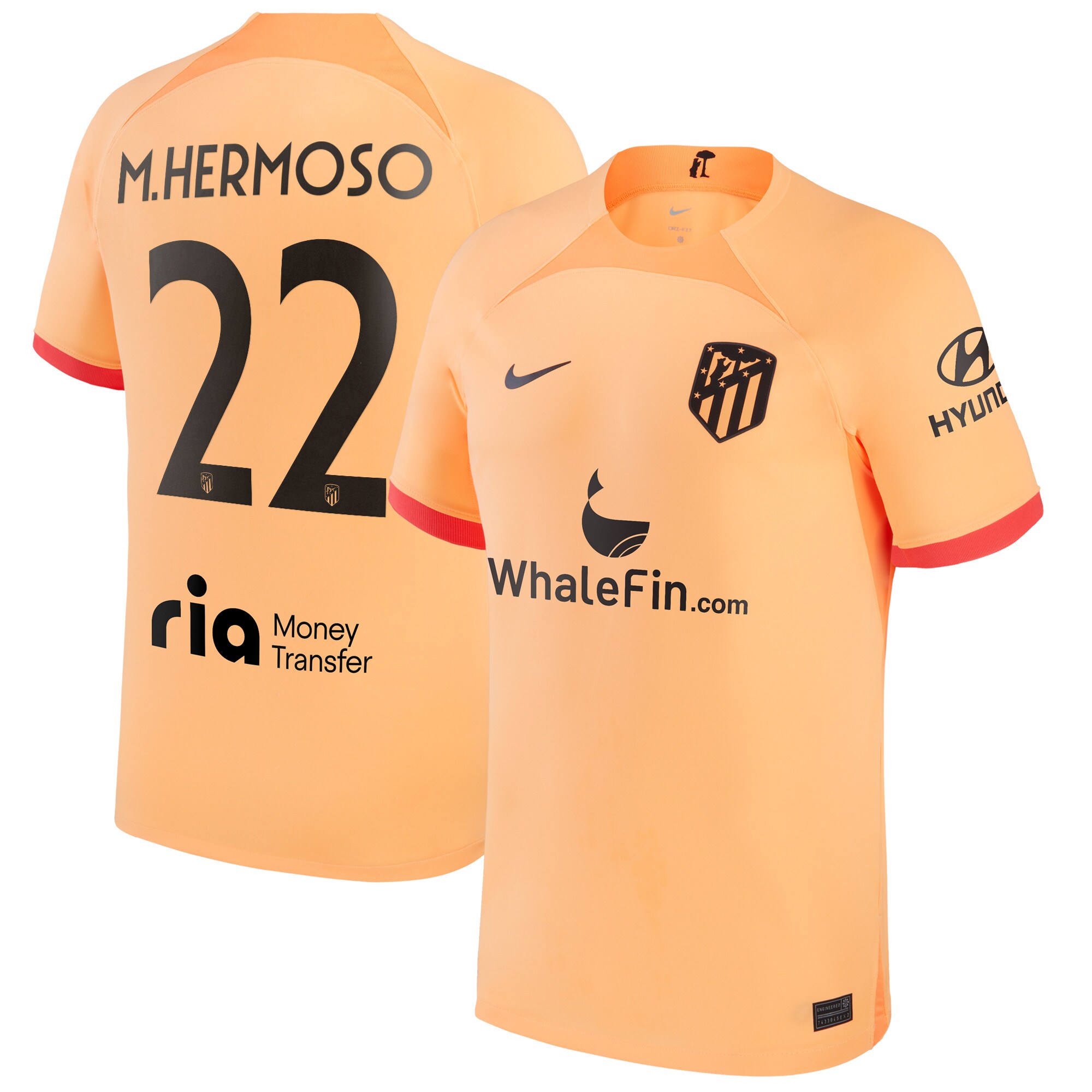 Atlético de Madrid Metropolitano Third Stadium Shirt 2022-23 with M.Hermoso 22 printing