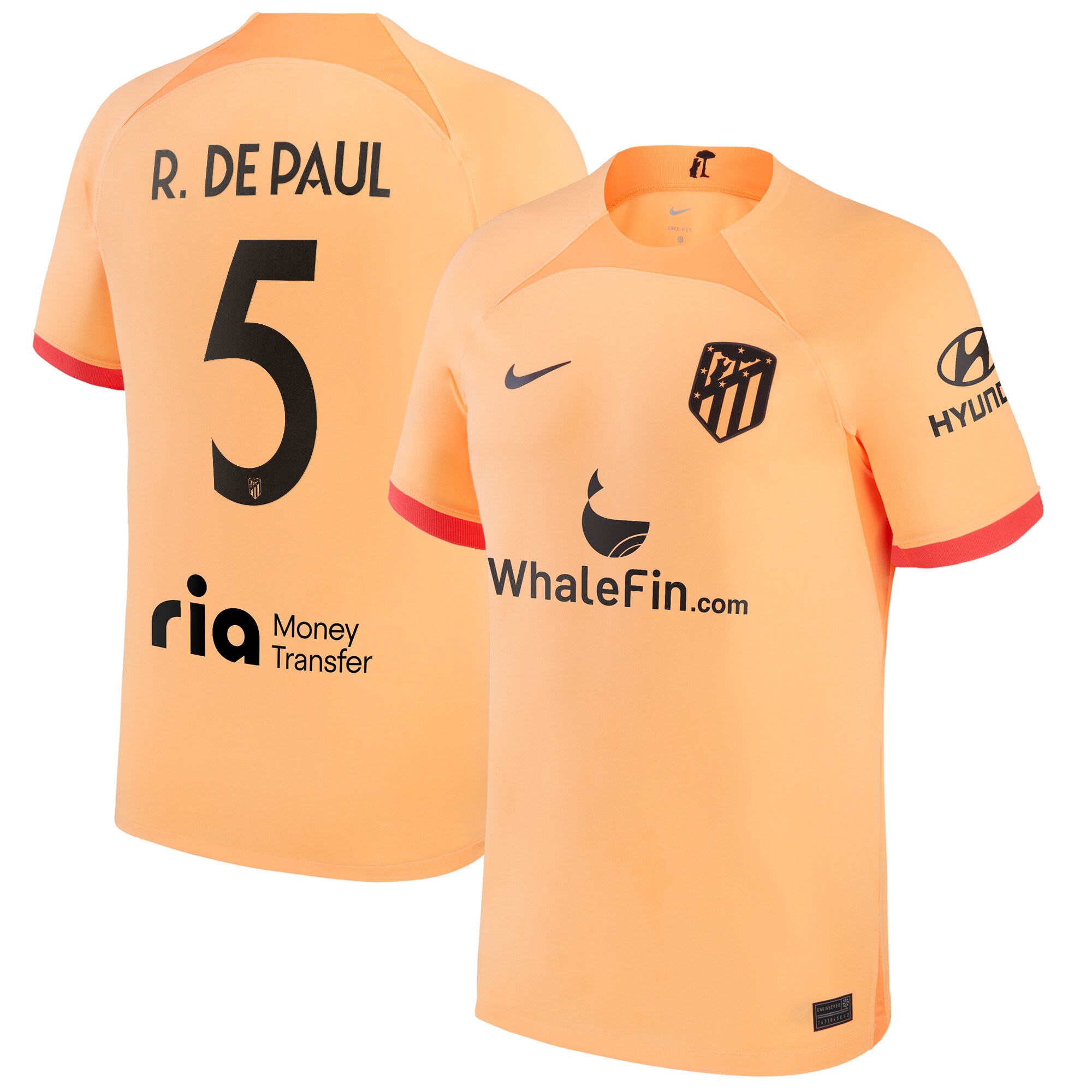 Atlético de Madrid Metropolitano Third Stadium Shirt 2022-23 with R. De Paul 5 printing