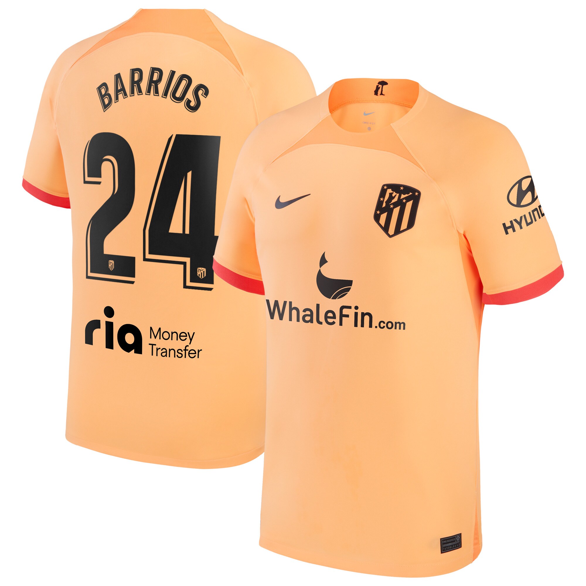 Atlético de Madrid Third Stadium Shirt 2022-23 with Barrios 24 printing