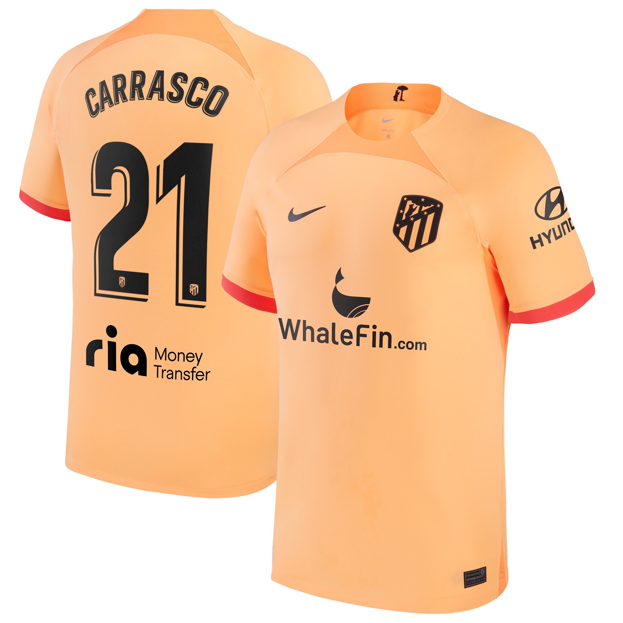 Atlético de Madrid Third Stadium Shirt 2022-23 with Carrasco 21 printing