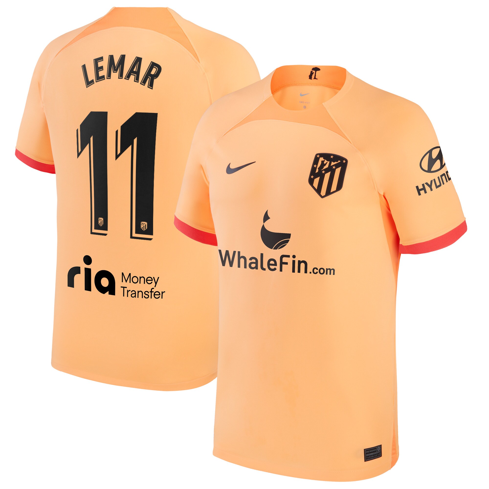 Atlético de Madrid Third Stadium Shirt 2022-23 with Lemar 11 printing