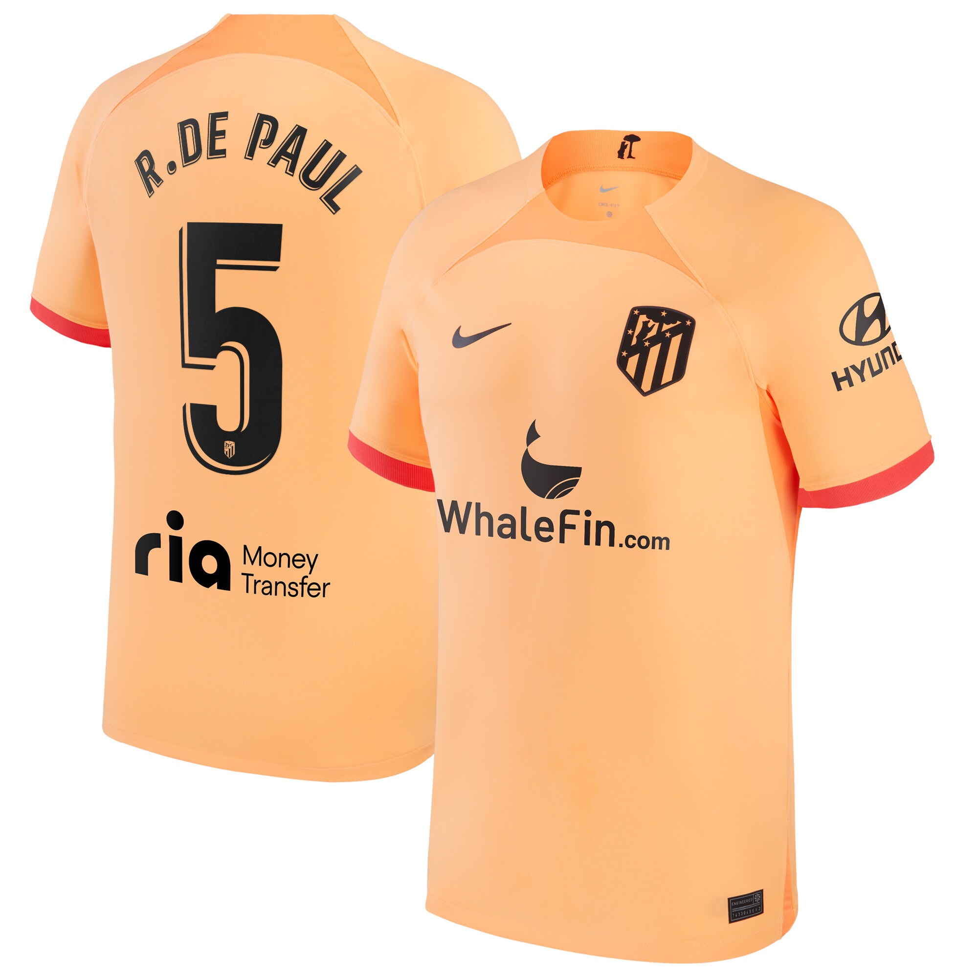 Atlético de Madrid Third Stadium Shirt 2022-23 with R. De Paul 5 printing