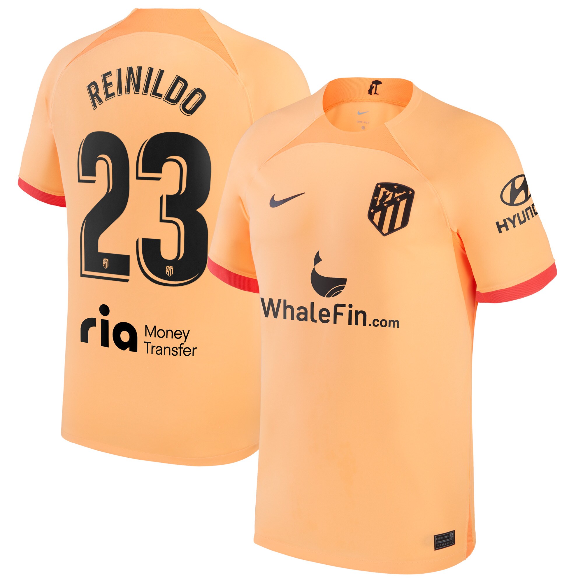 Atlético de Madrid Third Stadium Shirt 2022-23 with Reinildo 23 printing