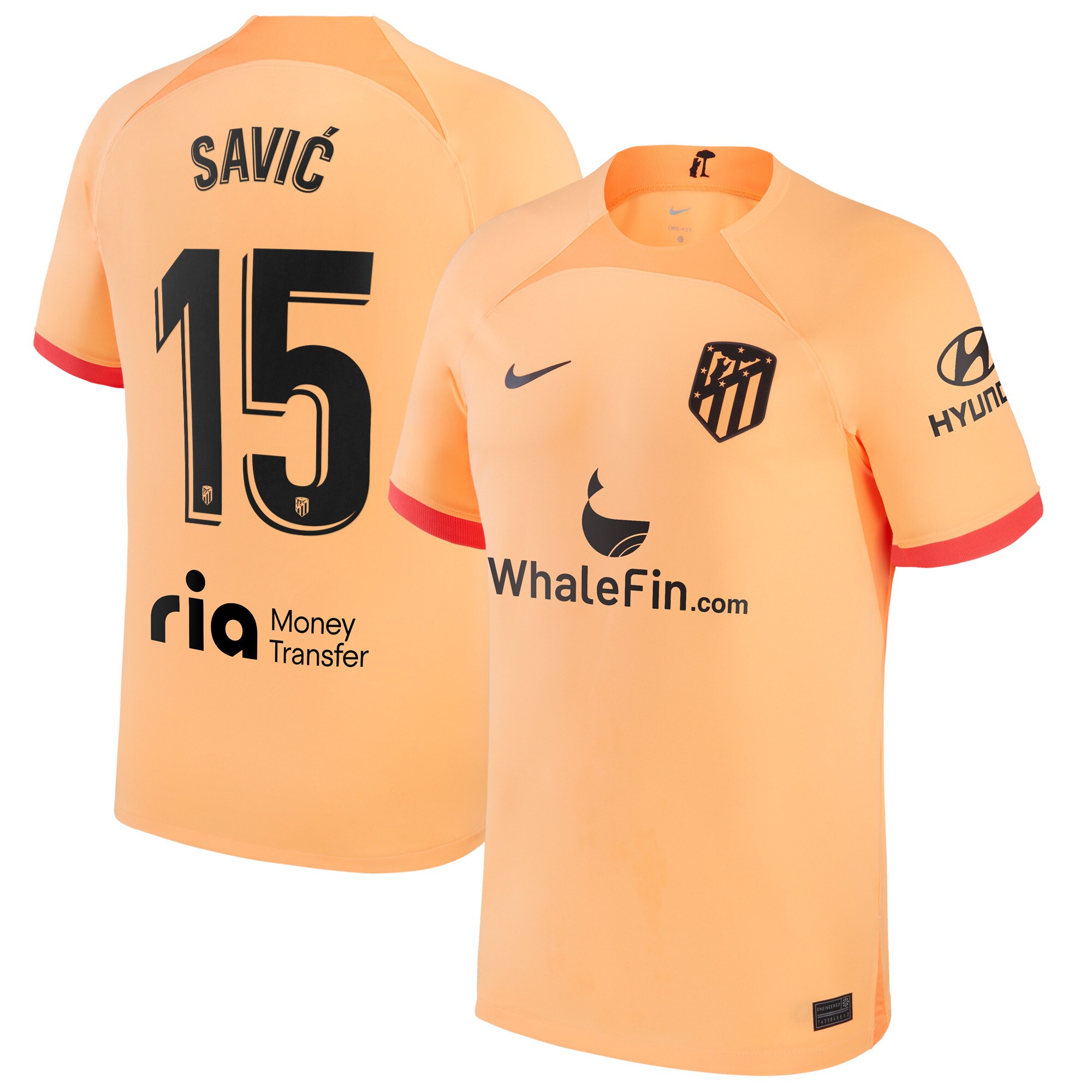 Atlético de Madrid Third Stadium Shirt 2022-23 with Savic 15 printing