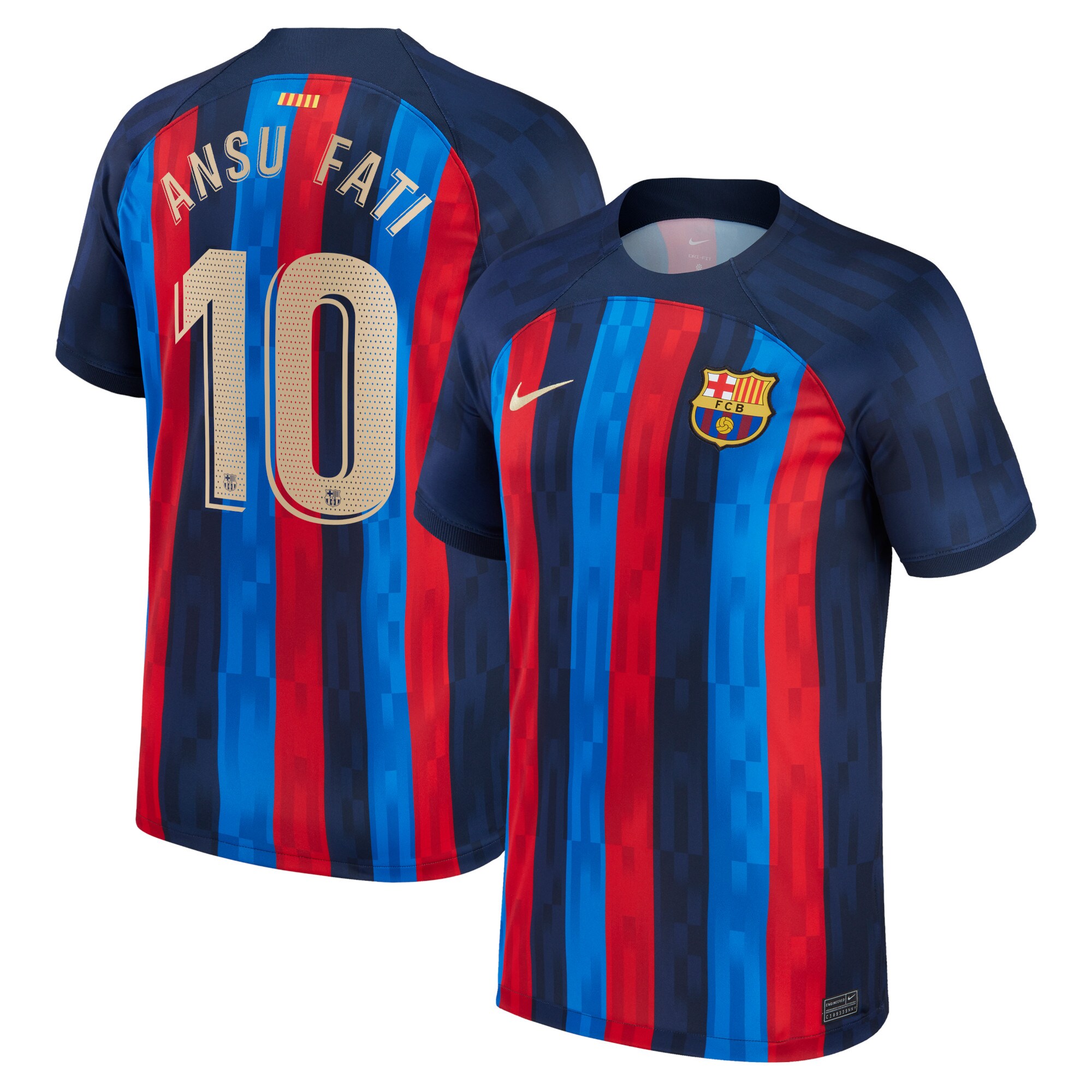 Barcelona Home Stadium Shirt 2022-2023 with Ansu Fati 10 printing