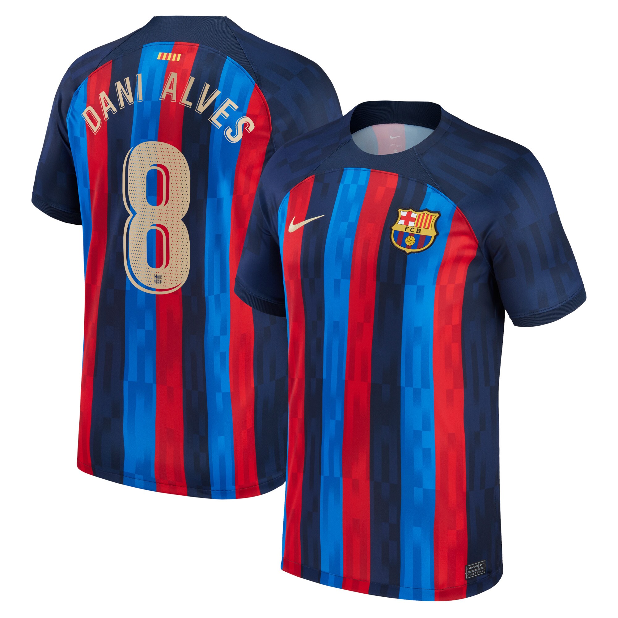 Barcelona Home Stadium Shirt 2022-23 with Dani Alves 8 printing