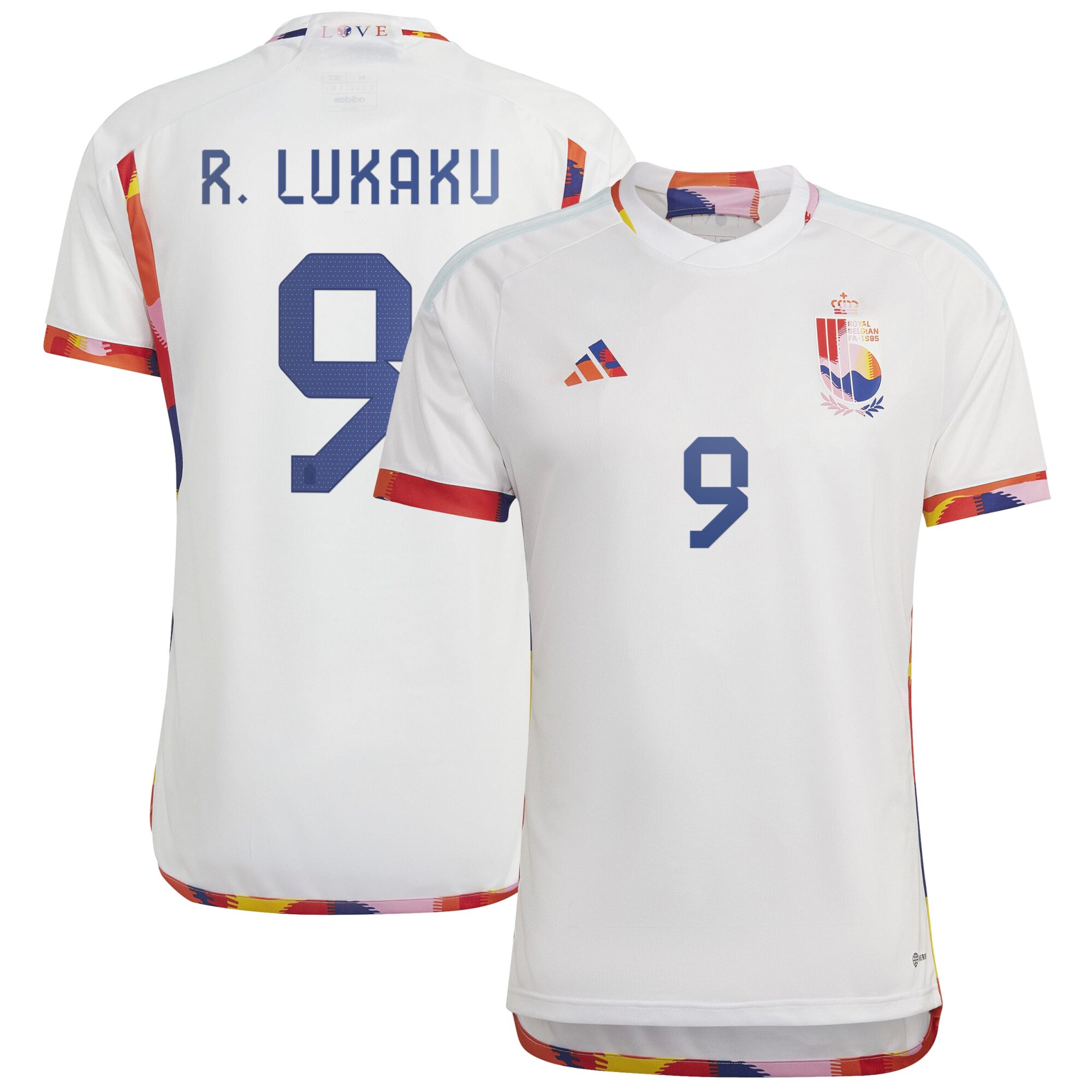 Belgium Away Shirt with Lukaku 9 printing