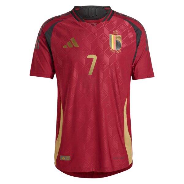 Belgium FA Home Authentic Shirt 2024 with De Bruyne 7 printing