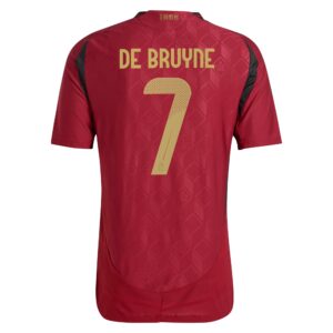 Belgium FA Home Authentic Shirt 2024 with De Bruyne 7 printing