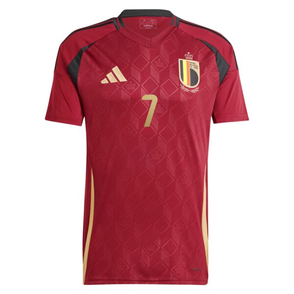 Belgium FA Home Shirt 2024 with De Bruyne 7 printing