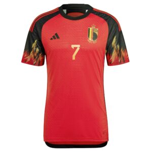 Belgium Home Authentic Shirt with De Bruyne 7 printing