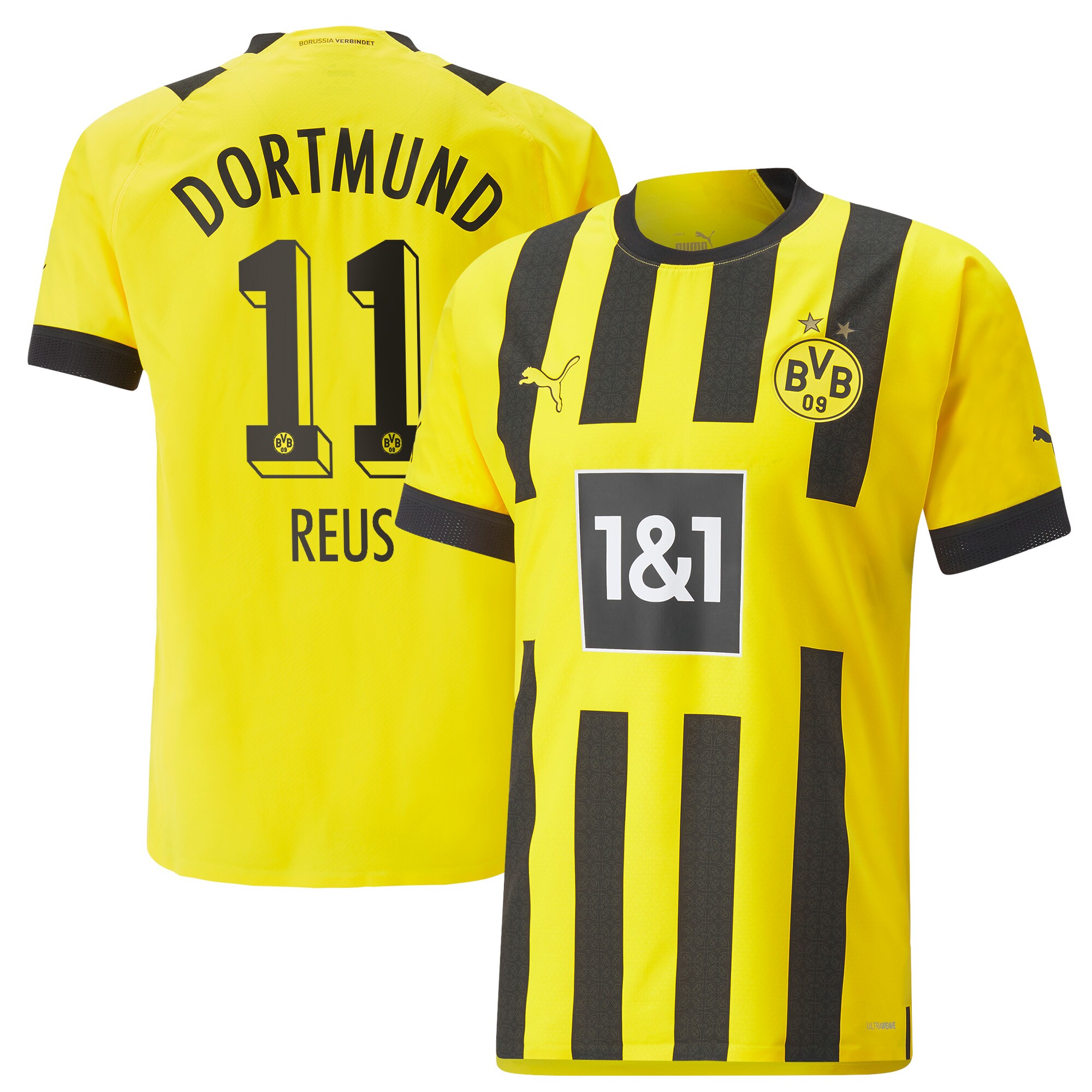 Borussia Dortmund Home Authentic Shirt 2022-23 with Reus 11 printing