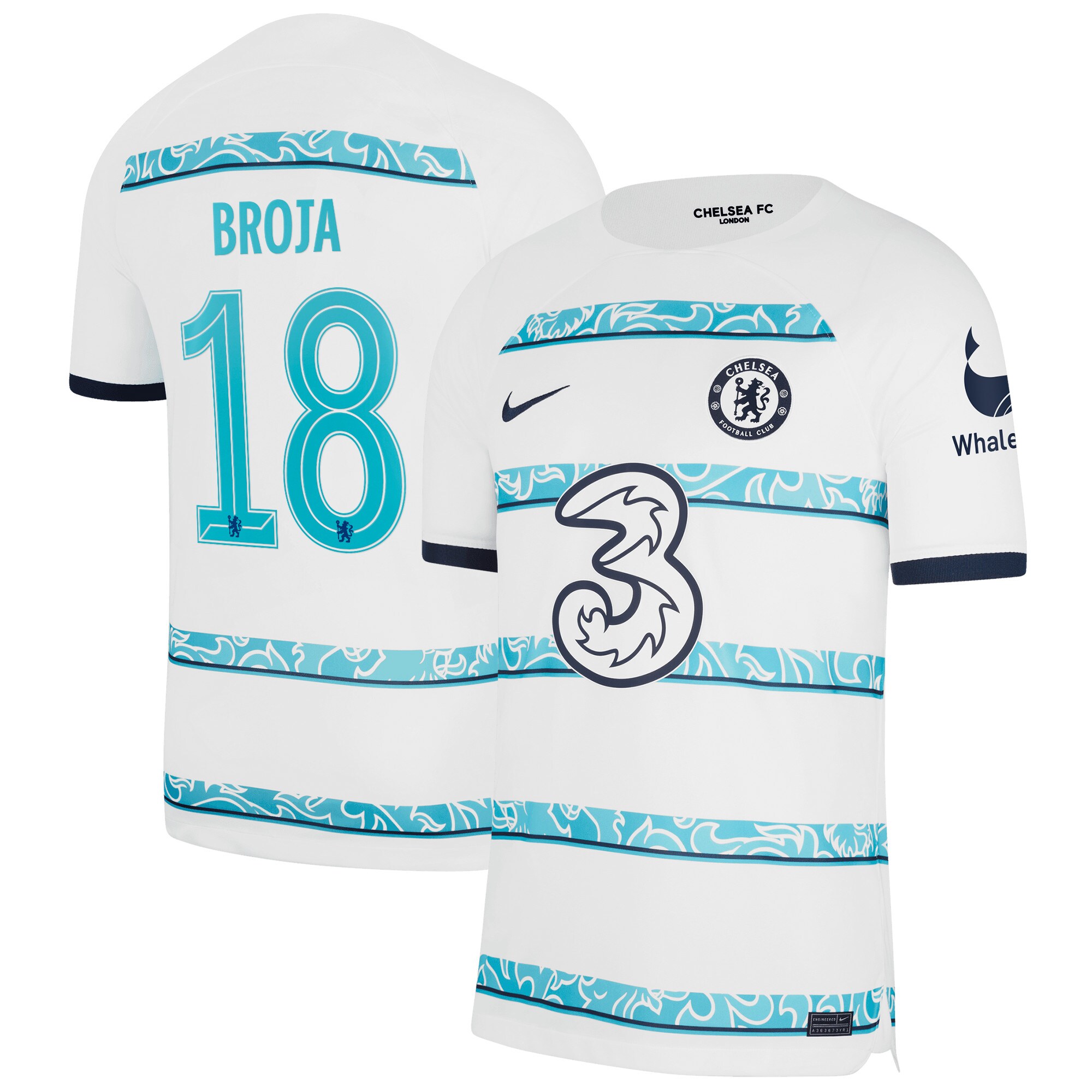 Chelsea Away Cup Stadium Shirt 2022-23 with Broja 18 printing