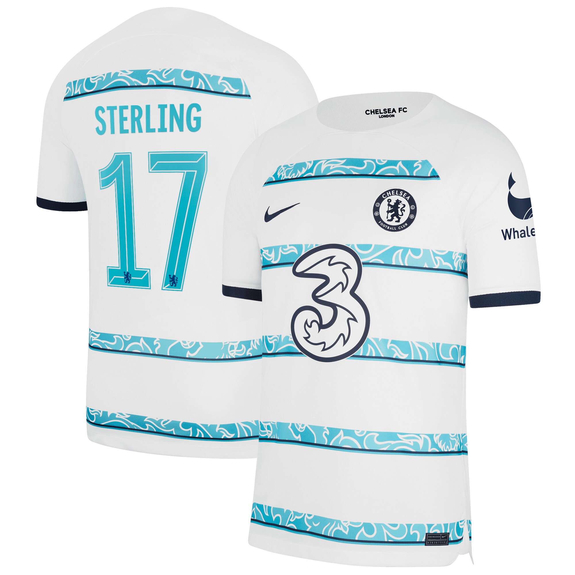 Chelsea Away Cup Stadium Shirt 2022-23 with Sterling 17 printing