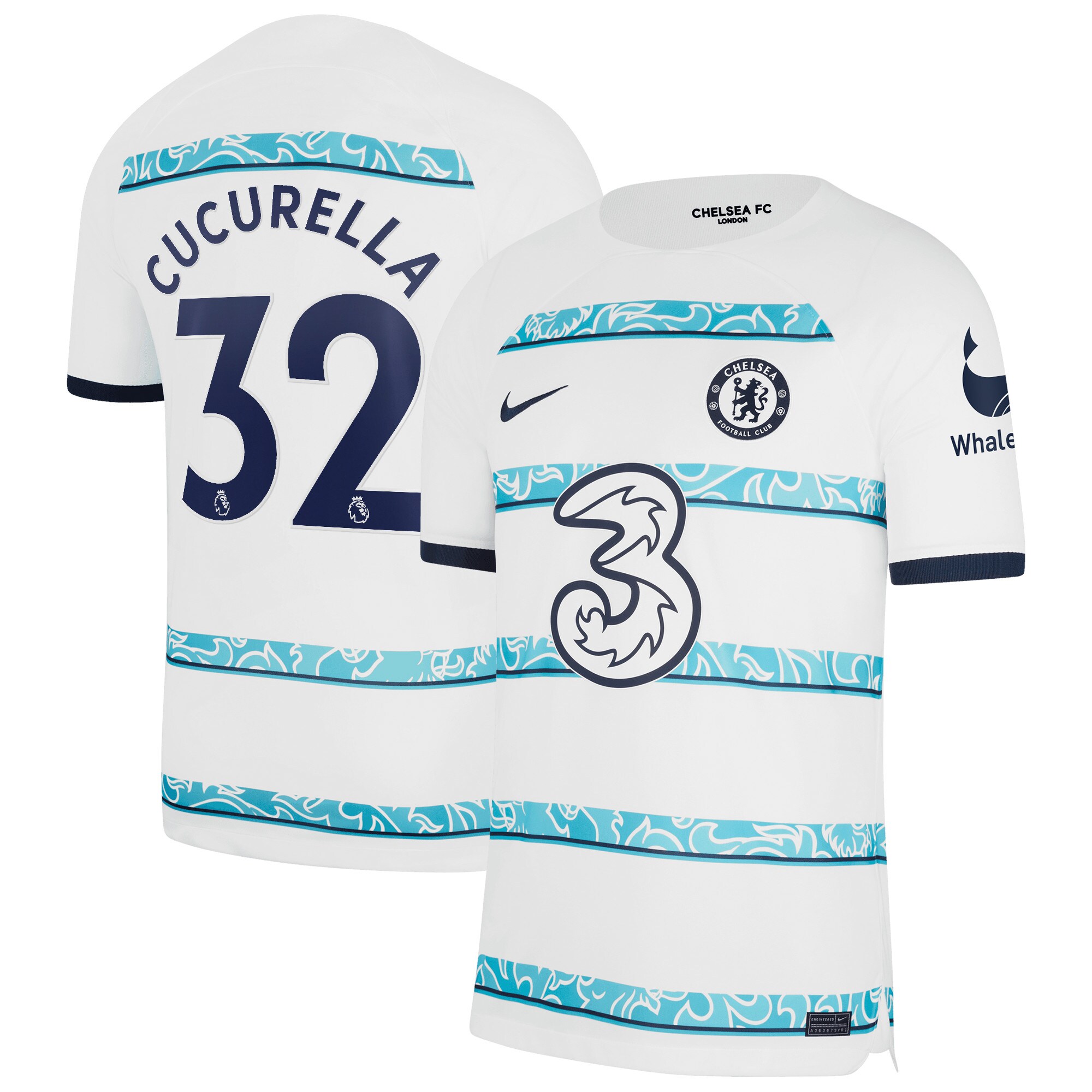 Chelsea Away Stadium Shirt 2022-23 with Cucurella 32 printing