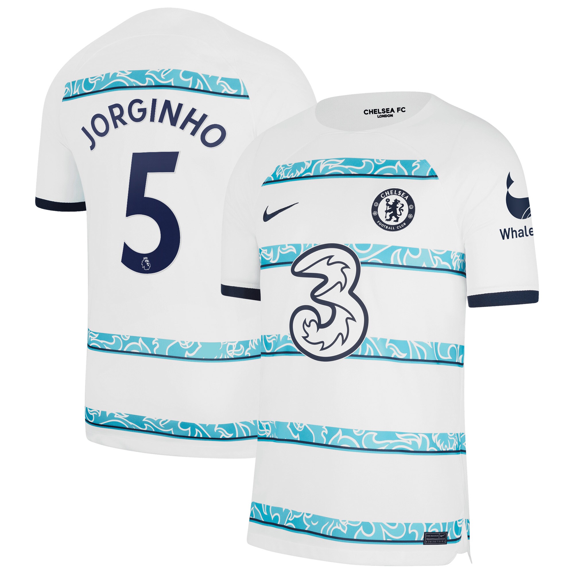 Chelsea Away Stadium Shirt 2022-23 with Jorginho 5 printing