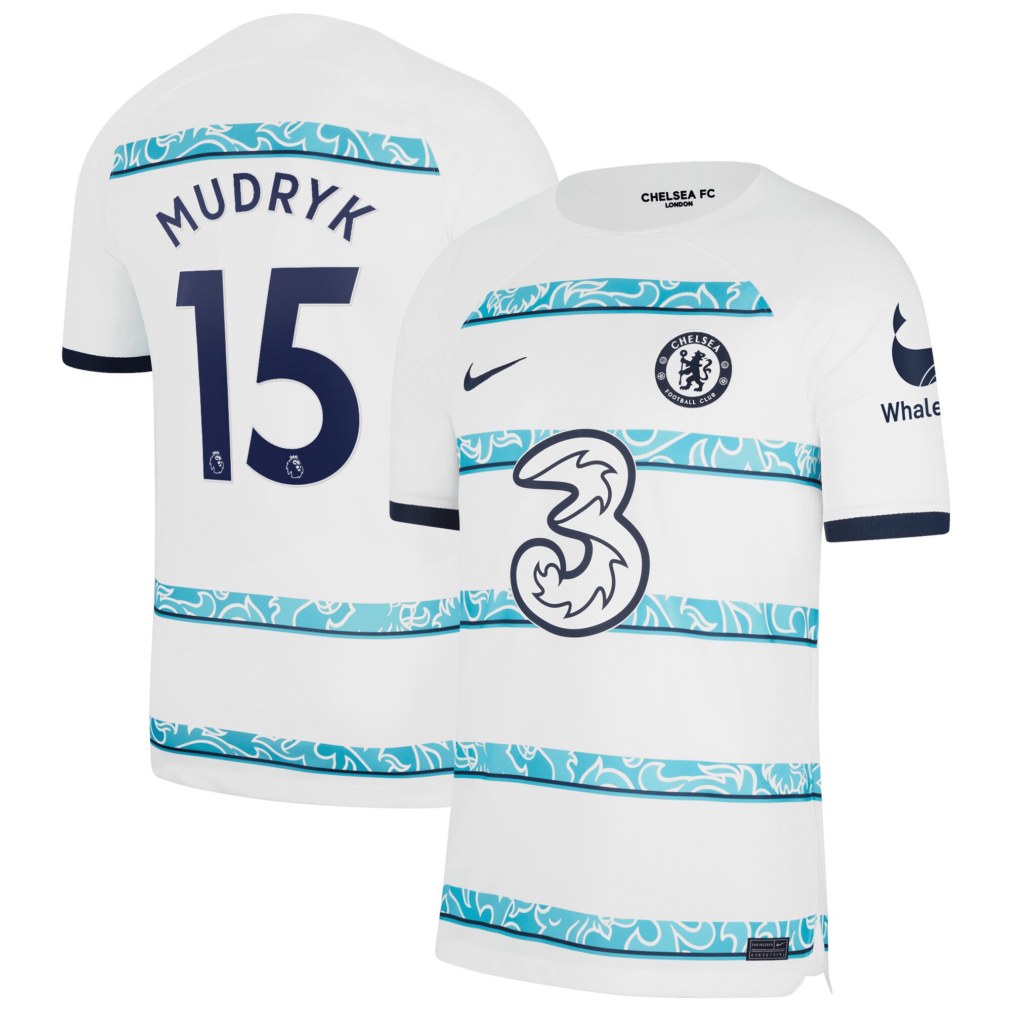 Chelsea Away Stadium Shirt 2022-23 with Mudryk 15 printing