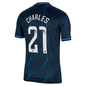 Chelsea Away Stadium Sponsored Shirt 2023-24 With Charles 21 Wsl Printing