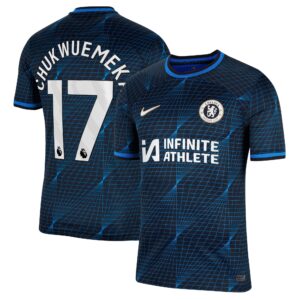 Chelsea Away Stadium Sponsored Shirt 2023-24 With Chukwuemeka 17 Printing