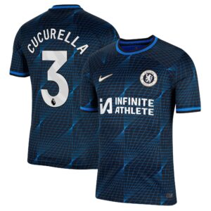 Chelsea Away Stadium Sponsored Shirt 2023-24 With Cucurella 3 Printing