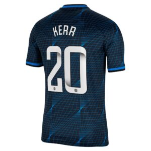 Chelsea Away Stadium Sponsored Shirt 2023-24 With Kerr 20 Wsl Printing
