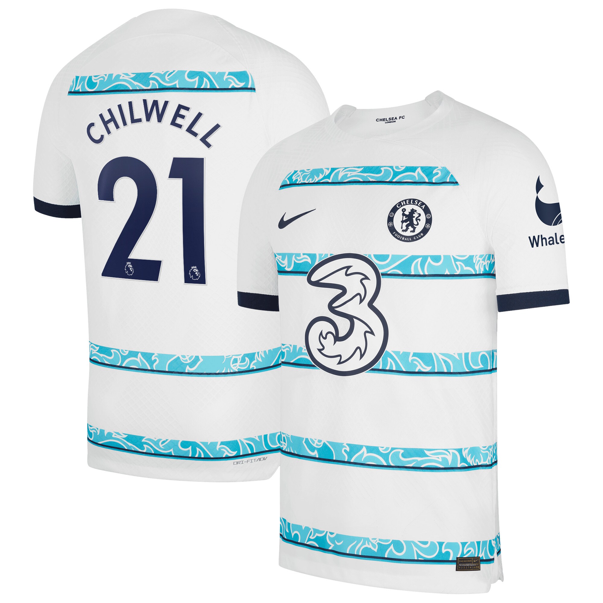 Chelsea Away Vapor Match Shirt 2022-23 with Chilwell 21 printing