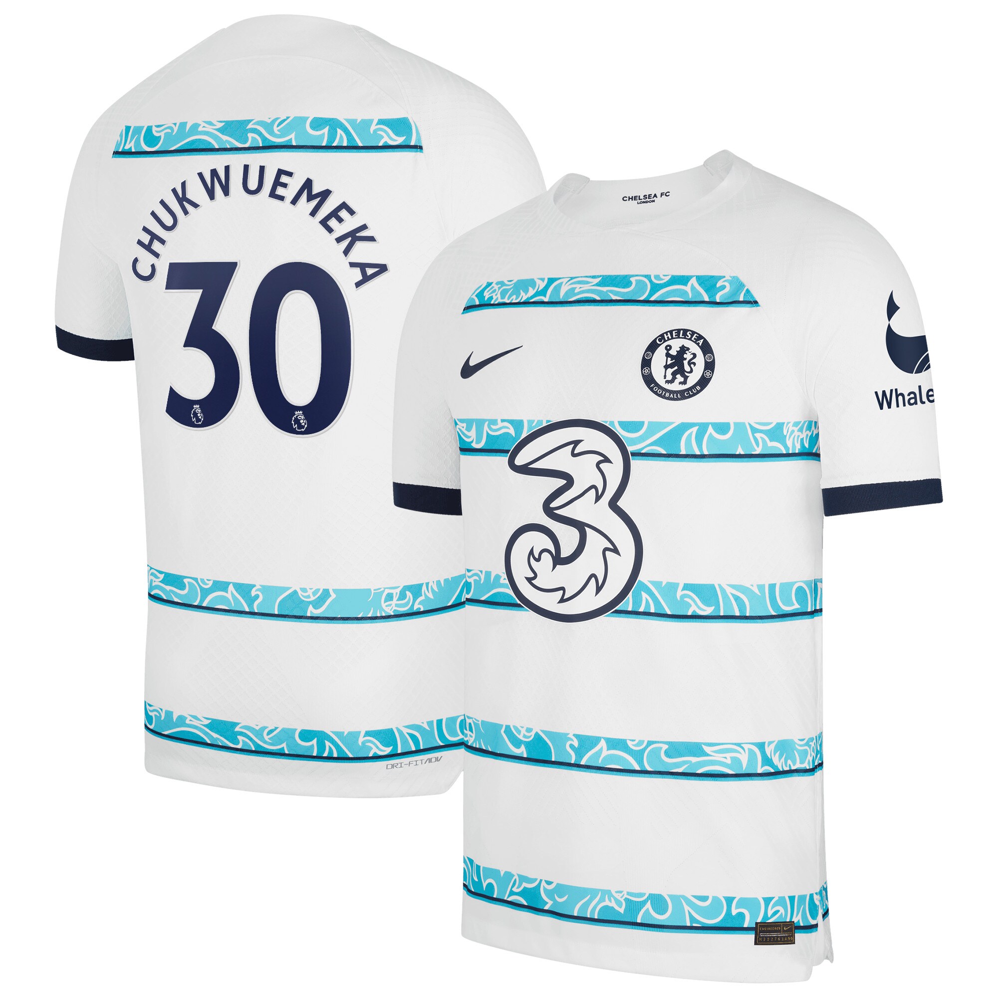 Chelsea Away Vapor Match Shirt 2022-23 with Chukwuemeka 30 printing