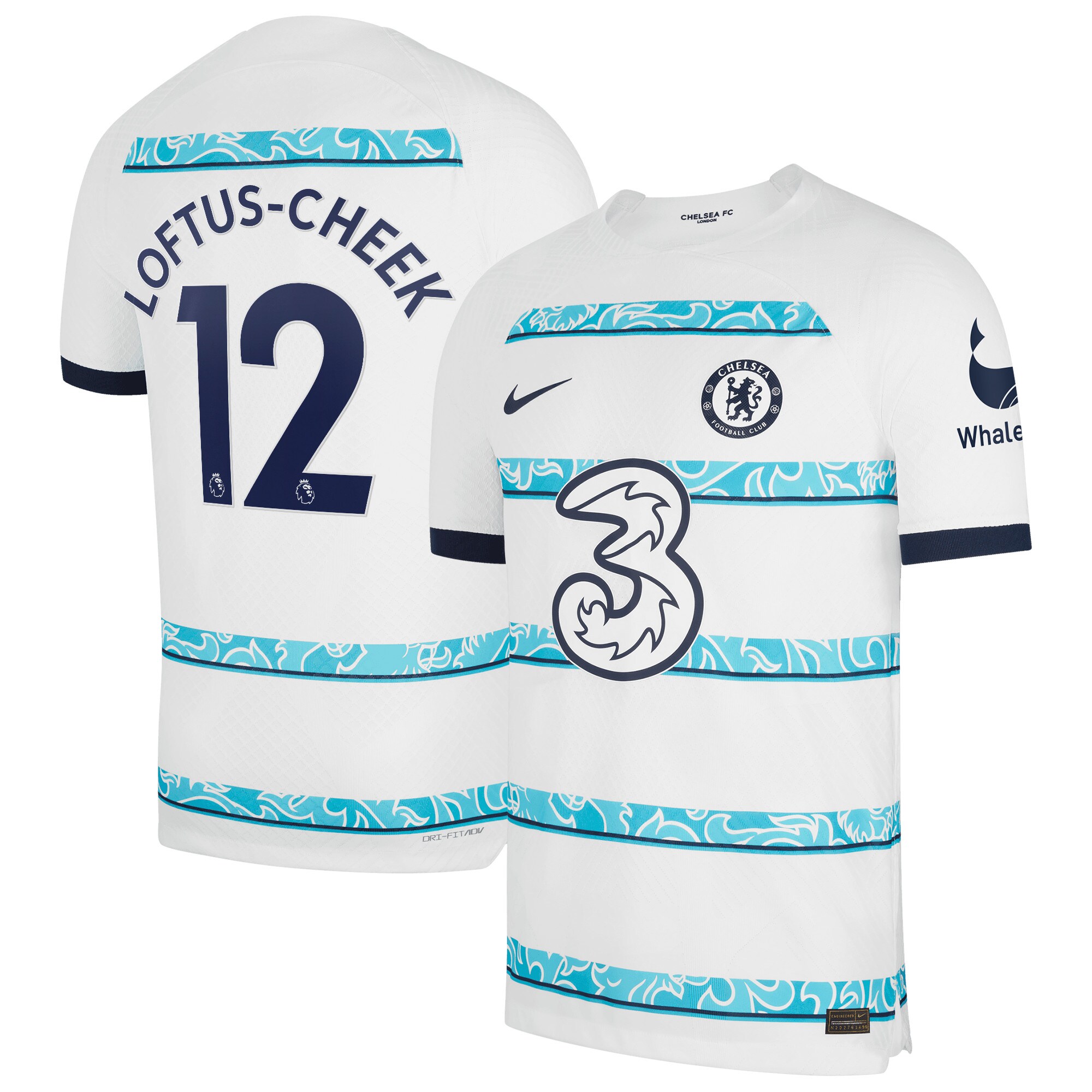 Chelsea Away Vapor Match Shirt 2022-23 with Loftus-Cheek 12 printing