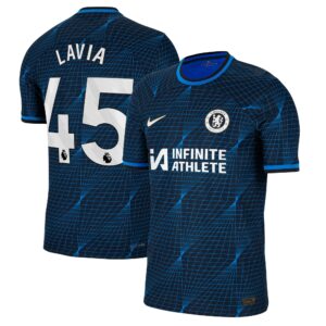 Chelsea Away Vapor Match Sponsored Shirt 2023-24 With Lavia 45 Printing
