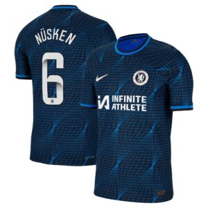 Chelsea Away Vapor Match Sponsored Shirt 2023-24 With Nüsken 6 Wsl Printing