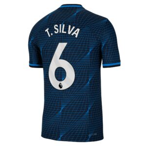 Chelsea Away Vapor Match Sponsored Shirt 2023-24 With T. Silva 6 Printing