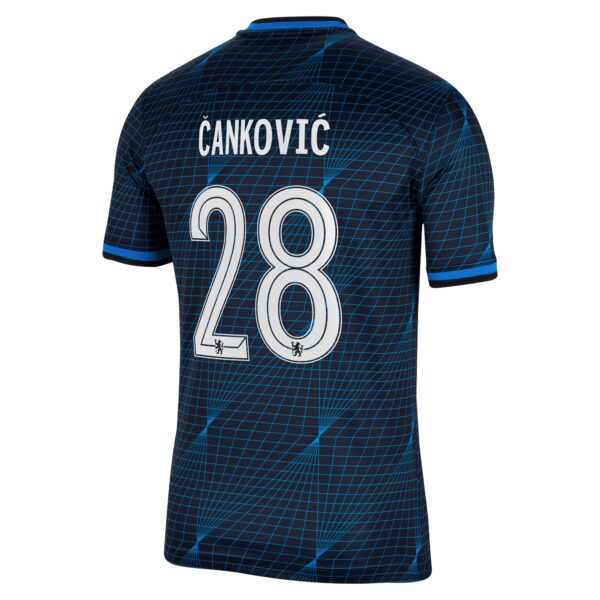 Chelsea Cup Away Stadium Sponsored Shirt 2023-24 With Cankovic 28 Printing
