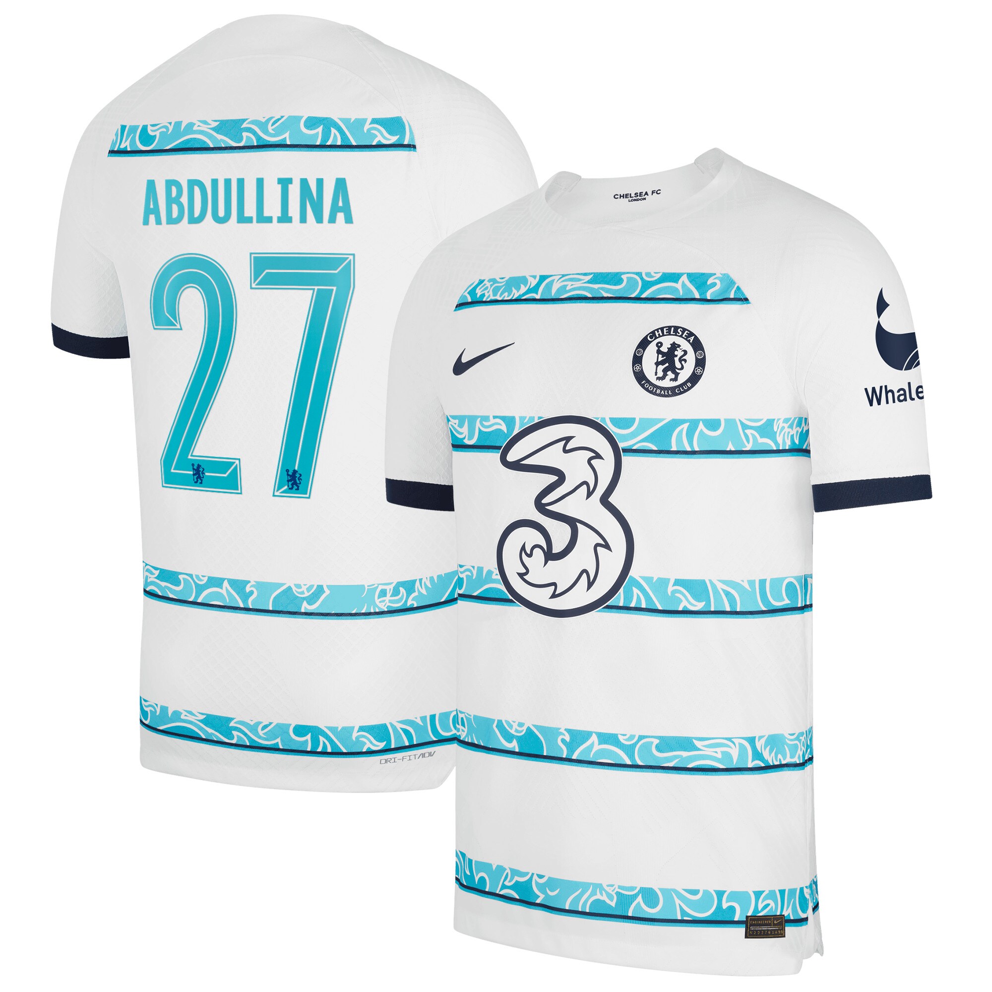 Chelsea Cup Away Vapor Match Shirt 2022-23 with Abdullina 27 printing