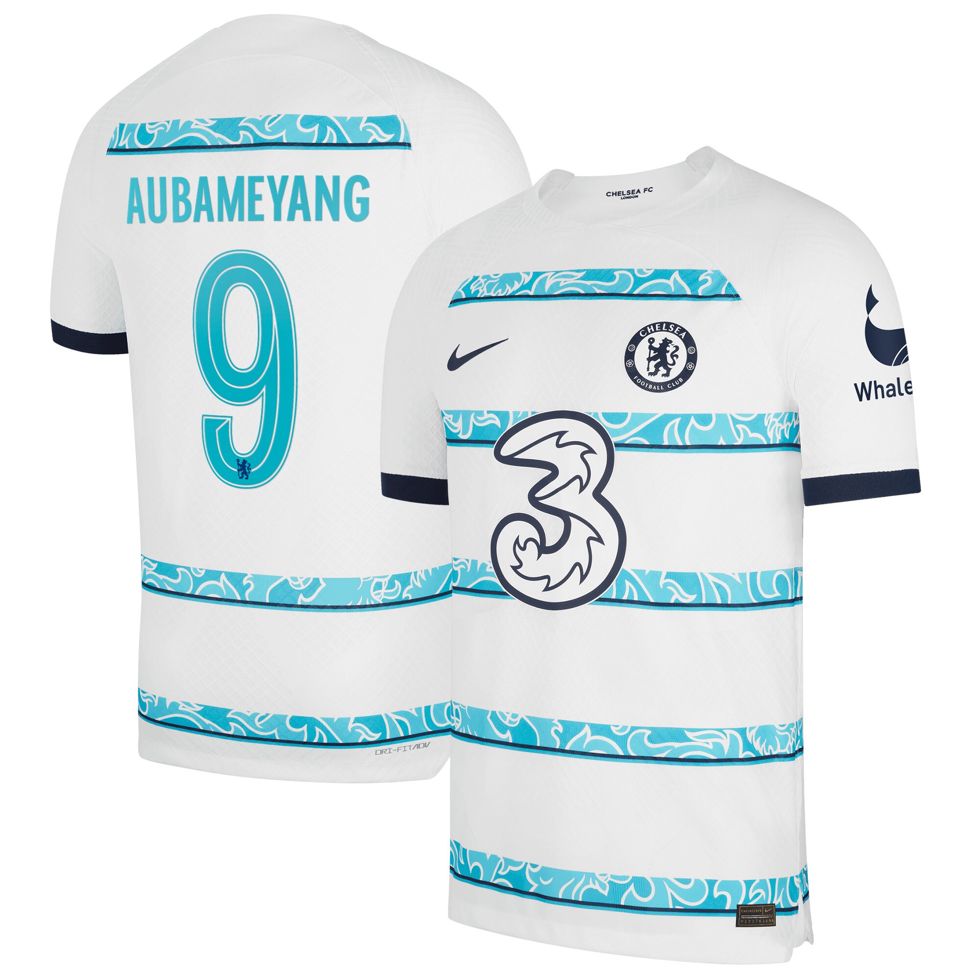 Chelsea Cup Away Vapor Match Shirt 2022-23 with Aubameyang 9 printing