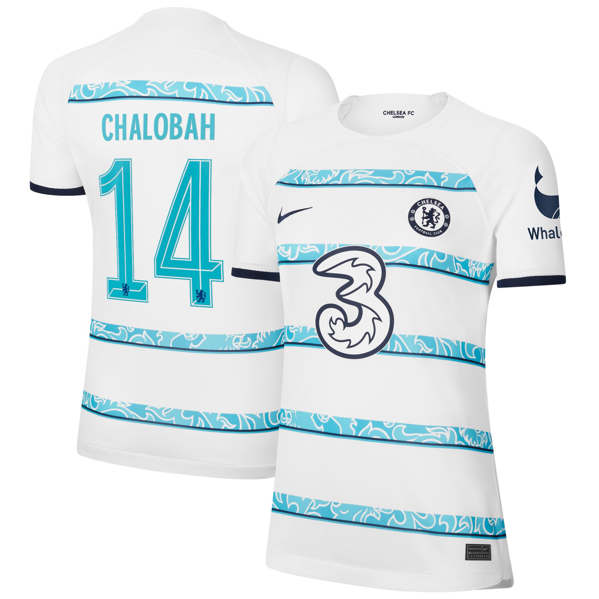 Chelsea Cup Away Vapor Match Shirt 2022-23 with Chalobah 14 printing